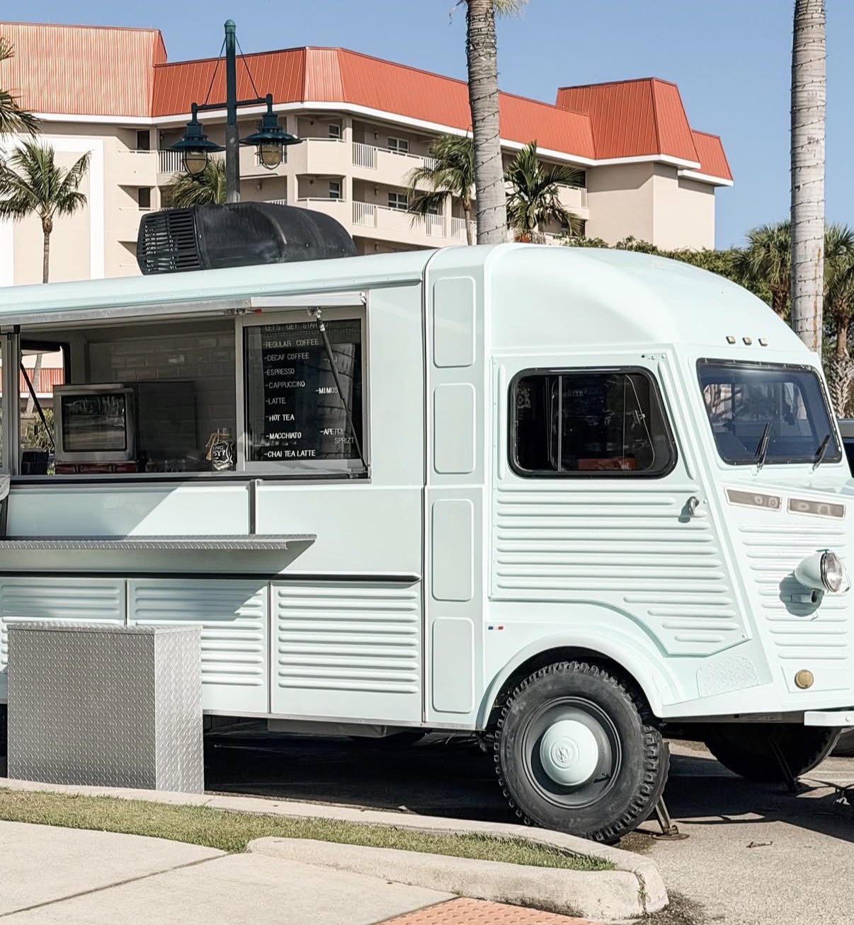 Doreen's vintage coffee truck outside Doreen's Cup of Joe